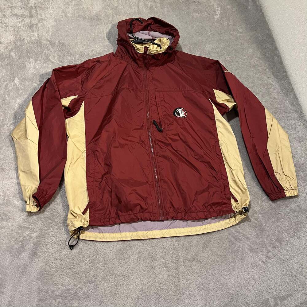 Florida State Seminoles Jacket Mens Large NCAA Football Columbia Hooded Packable